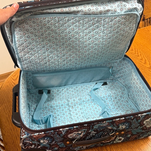 Vera Bradley Retired Java Blue Large Suitcase - Picture 13 of 14